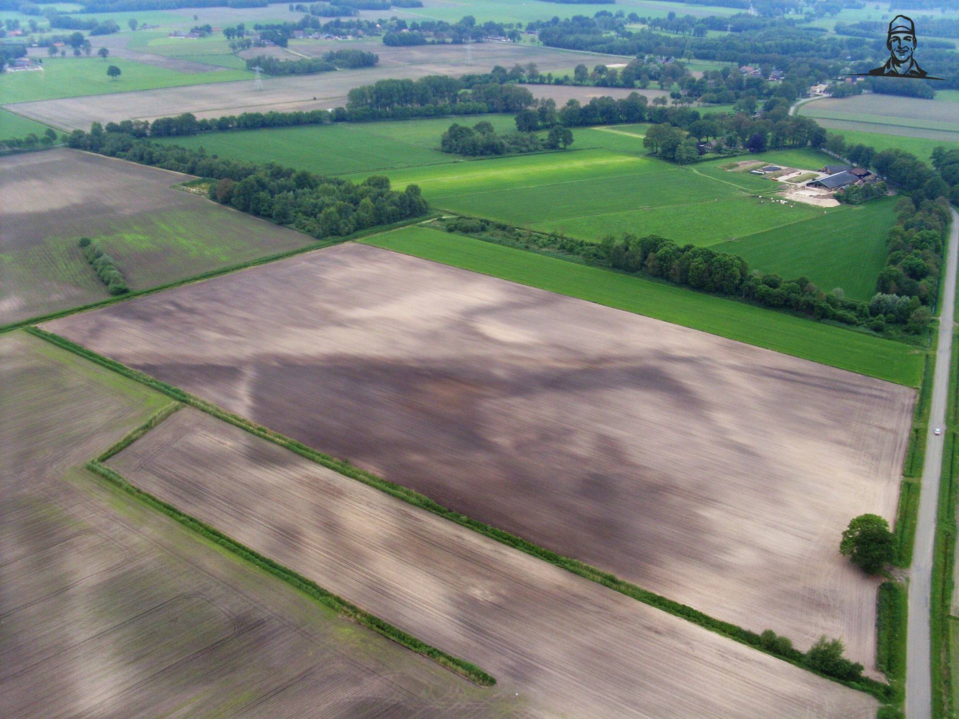 Voorjaar 2009 - Luchtfoto Mais Perceel van Fokke