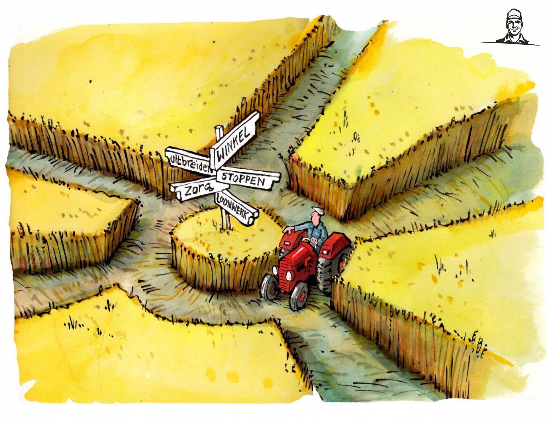 Boeren op de rotonde van Boerenkans