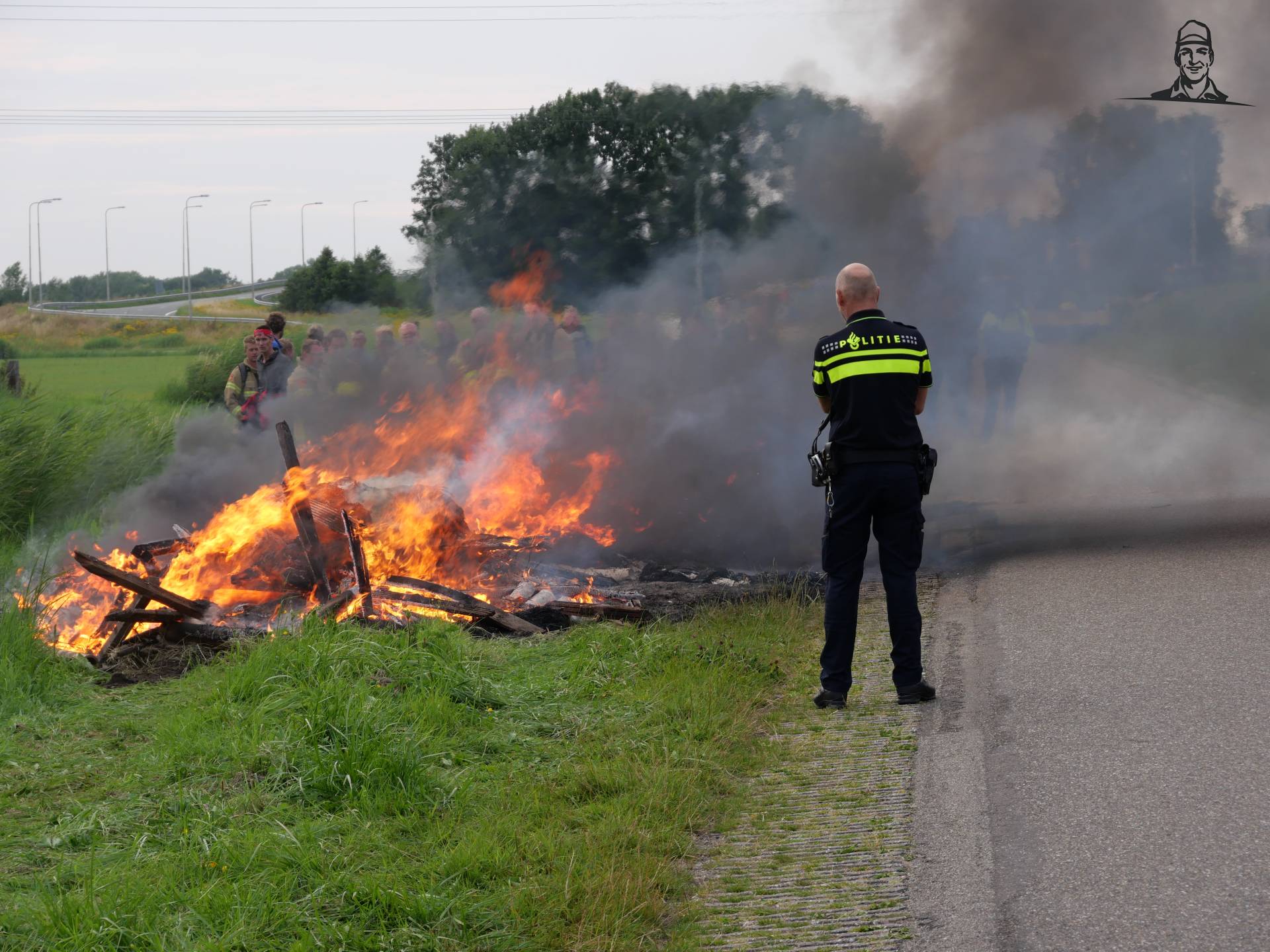 Boerenprotest - Rookgordijn - A7 - Hoorn - politie - brandweer van Grasbaal