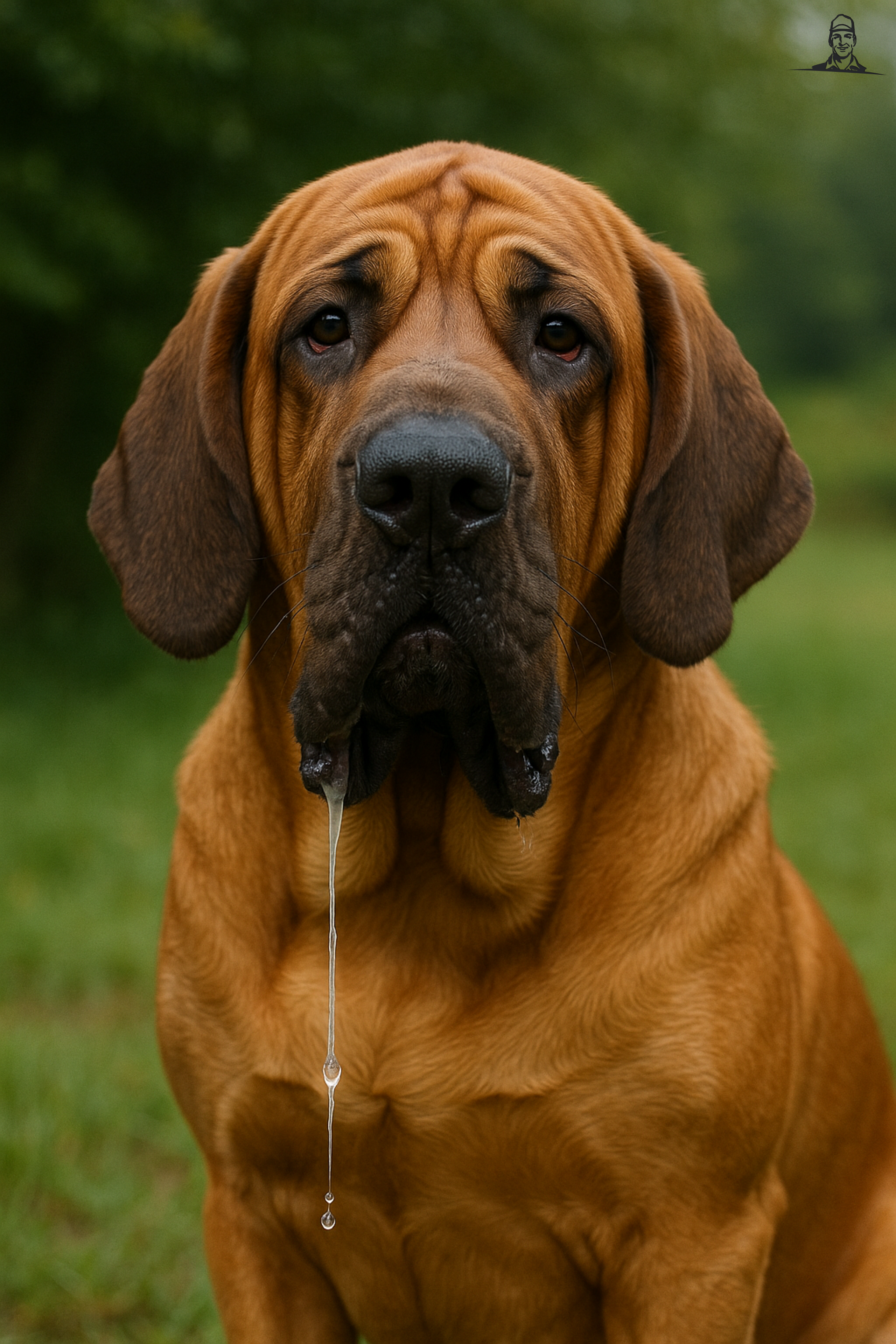 Kwijlende hond van Grasbaal