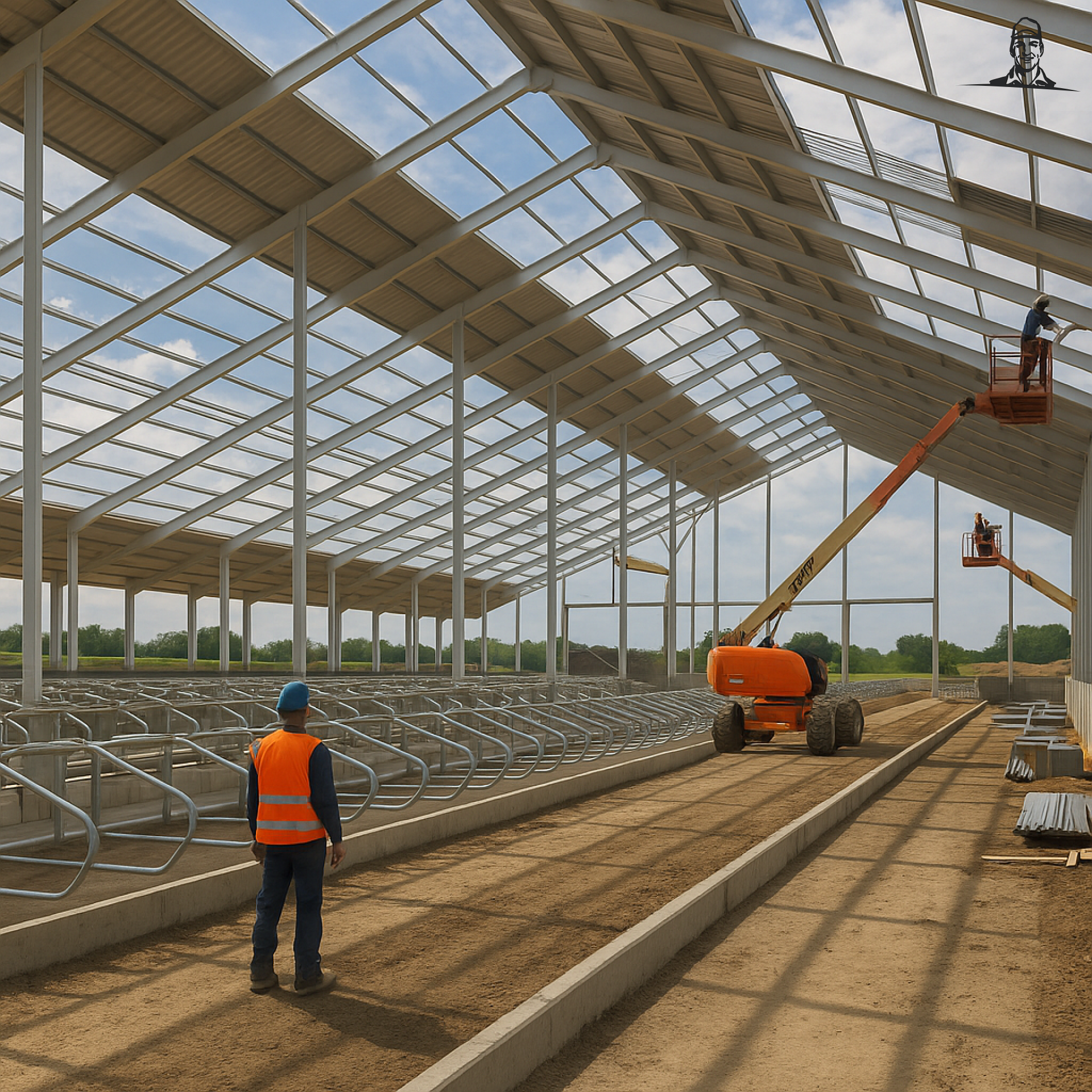 Bouw ligboxenstal van Grasbaal