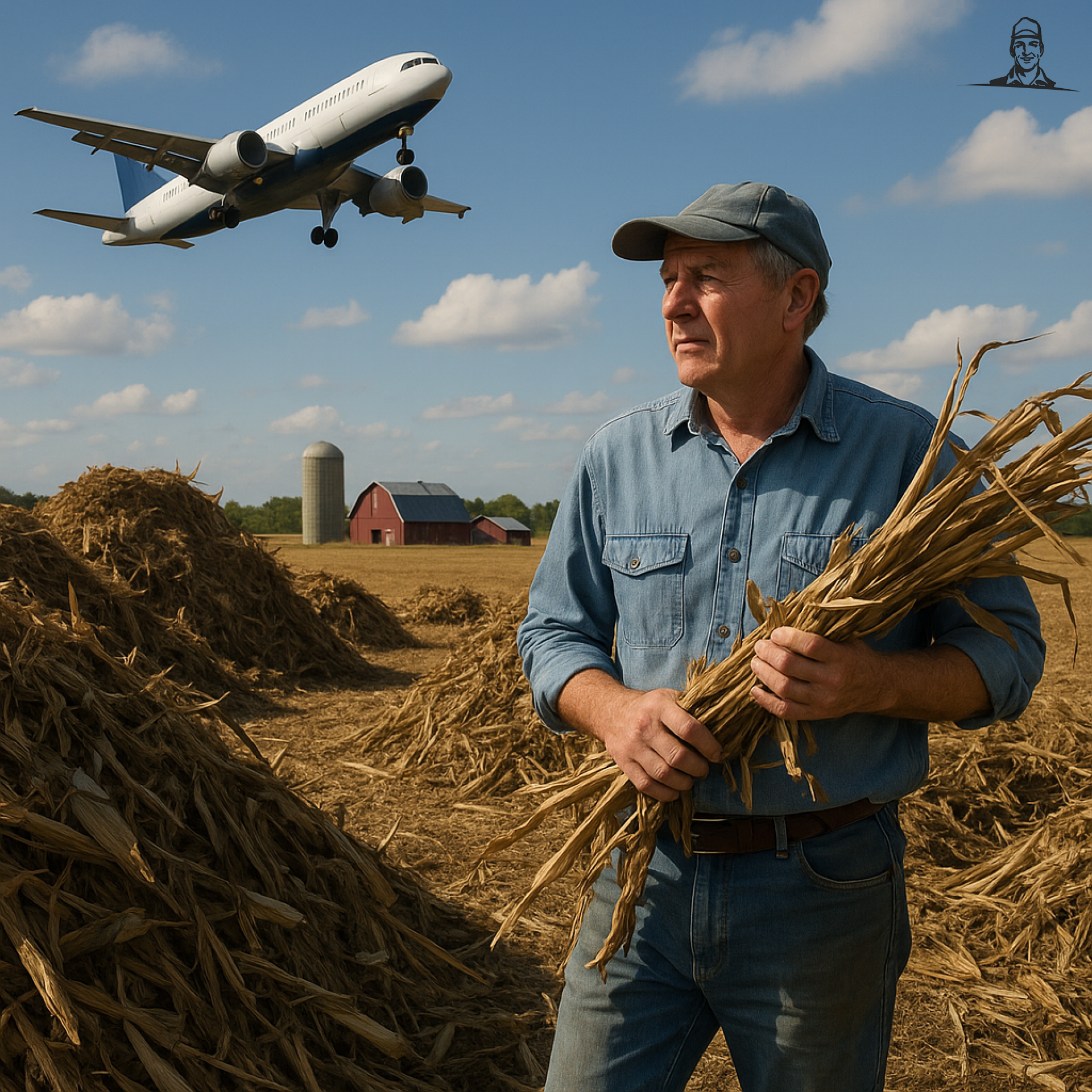 Amerikaanse boeren maken van landbouwafval winstgevende vliegtuigbrandstof van Grasbaal